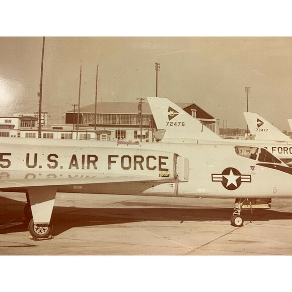 Vtg 1960s Official Photo of USAF Fighter Jet Plane 8x10 Interceptor Squadron Row - Picture 2 of 5